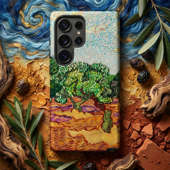 Olive Trees - Vincent Van Gogh Phone Case Textured Phone Case Vibrant Impressionist-style Painting Green Trees Vincent Gogh, Provence’s