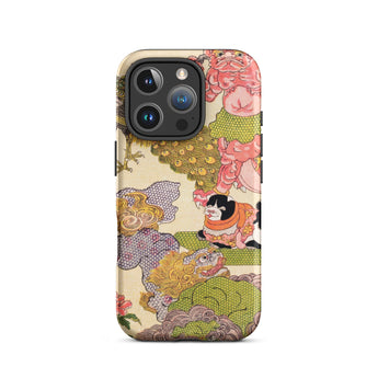 Oni Peacock Cat and Shishi - Utagawa Kunisada Phone Case, Iphone 16 Pro / Matte, Mobile Cases, Toby Leon