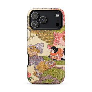 Oni Peacock Cat and Shishi - Cover per iPhone di Utagawa Kunisada, 17 Pro Max / Opaca, Custodie per telefoni cellulari, Toby Leon
