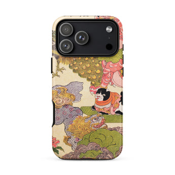 Oni Peacock Cat and Shishi - Utagawa Kunisada Phone Case, Iphone 17 Pro Max / Matte, Mobile Cases, Toby Leon