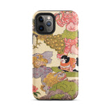 Oni Peacock Cat and Shishi - Utagawa Kunisada Phone Case Iphone 11 Pro / Matte Artistic Phone Case Utagawa Kunisada’s Astonishing,