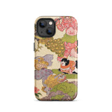 Oni Peacock Cat and Shishi - Utagawa Kunisada Phone Case Iphone 13 / Matte Patterned Phone Case Utagawa Kunisada’s Astonishing, Astonishing