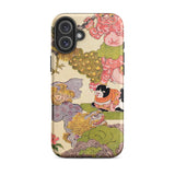 Oni Peacock Cat and Shishi - Utagawa Kunisada Phone Case Iphone 16 Plus / Matte Artistic Phone Case Utagawa Kunisada’s Astonishing,