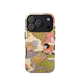 Oni Peacock Cat and Shishi - Utagawa Kunisada Phone Case Iphone 17 Pro / Matte Iphone 12 Pro Max Case Colorful Vintage Japanese Utagawa