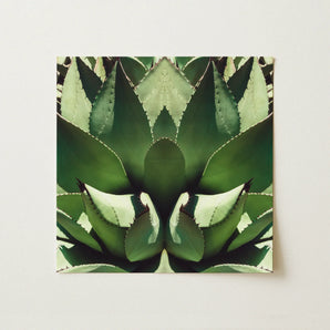 Open Wide - Succulent Agave Op Art Print / Canvas, Agave’s Kaleidoscopic Allure, Verdant Vision Quest, Botanical Phantasmagoria