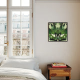 Open Wide - Succulent Agave Op Art Print / Canvas Framed Square Artwork Vibrant Green Plant Pointed Agave’s Kaleidoscopic Allure, Verdant