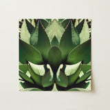 Open Wide - Succulent Agave Op Art Print / Canvas Square-framed Symmetrical Mirrored Close-up Plant Agave’s Kaleidoscopic Allure, Verdant
