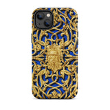 Open-work Panel - Matthew Digby Wyatt Iphone Case, 14 Plus / Matte, Ornate Gold Blue Phone Case