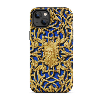 Open-work Panel - Matthew Digby Wyatt Iphone Case, 14 Plus / Matte, Ornate Gold Blue Phone Case