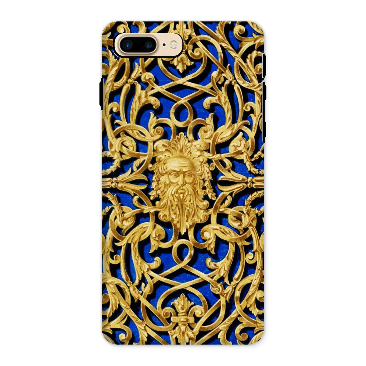 Open-work Panel - Matthew Digby Wyatt Iphone Case, 8 Plus / Matte, Ornate Gold-colored Phone Case Intricate Filigree Design Blue