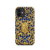 Open-work Panel - Matthew Digby Wyatt Phone Case Iphone 12 / Matte Blue Gold Patterned Phone Case Matthew Digby Wyatt, Open-work Panel,