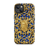 Open-work Panel - Matthew Digby Wyatt Phone Case Iphone 14 Plus / Matte Ornate Gold Blue Phone Case Matthew Digby Wyatt, Open-work Panel,