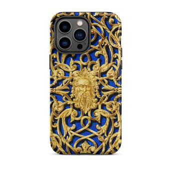 Open-work Panel - Matthew Digby Wyatt Phone Case Iphone 14 Pro Max / Matte Blue Gold Ornate Phone Case Matthew Digby Wyatt, Open-work