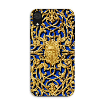 Open-work Panel - Matthew Digby Wyatt Phone Case Iphone Xr / Matte Ornate Phone Case Intricate Gold Filigree Designs Blue Matthew Digby