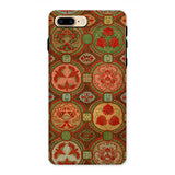 Ornamental Fan Pattern - G.a. Audsley Phone Case Iphone 8 Plus / Matte Ornate Vintage-style Circular Medallions Red, Victorian Textile Art,