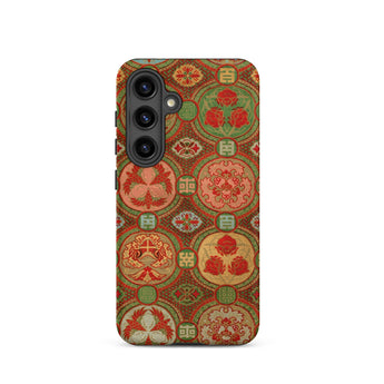 Ornamental Fan Pattern - G.a. Audsley Phone Case Samsung Galaxy S24 / Matte Intricate Vintage-inspired Red Green Floral Iphone, Victorian