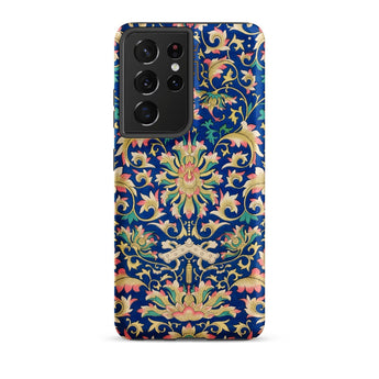 Ornamental Florals - Owen Jones Phone Case Samsung Galaxy S21 Ultra / Matte Vibrant Blue Adorned Intricate Floral Vine Jones’s