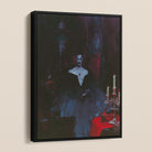 Orpheus - Gay Vampire Art Framed Canvas, Framed Dark Gothic Painting Person Deep V-neck Pale