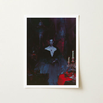 Orpheus - Gay Vampire Art Print / Canvas Framed Gothic Figure Elegant Black Gown, Opulence, Queer Decadence Prints