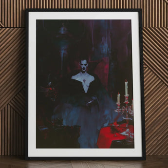Orpheus - Gay Vampire Art Print / Canvas Black-framed Gothic-style Portrait Figure Elegant Dark, Gothic Opulence, Queer Decadence Prints