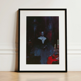 Orpheus - Gay Vampire Art Print / Canvas Black-framed Art Print Gothic-style Portrait Woman Elegant Dark Gay Vampire Art, Gothic Opulence,