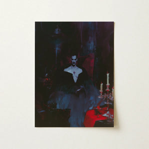 Orpheus - Gay Vampire Art Print / Canvas Darkly Lit Portrait Woman Elegant Black Gown, Gothic Opulence, Queer Decadence Prints