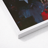 White Framed Artwork Dark Abstract Painting Bold Red Gay Vampire Art, Gothic Opulence, Queer Decadence