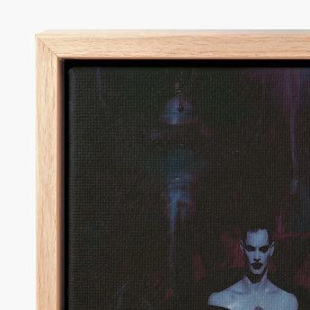 Dark-toned Canvas Print Stylized Figure Pale Skin Black Gay Vampire Art, Gothic Opulence, Queer Decadence