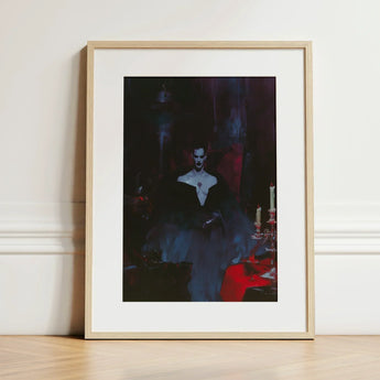 Orpheus - Gay Vampire Art Print / Canvas Framed Dark Gothic Portrait Woman Elegant, Opulence, Queer Decadence Prints