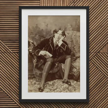 Oscar Wilde - Napoleon Sarony Art Print / Canvas Black-framed Portrait Dark Velvet Suit, Albumen Silver, Pure Self-constructed Argument,