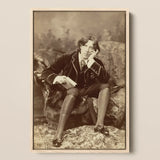 Oscar Wilde - Napoleon Sarony Art Print / Canvas Sepia-toned Portrait Dark Velvet Jacket, Albumen Silver, Pure Self-constructed Argument,