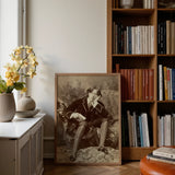 Oscar Wilde - Napoleon Sarony Art Print / Canvas Sepia-toned Portrait Man Formal Attire Framed Simple Wooden Oscar Wilde, Napoleon Sarony,