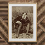 Oscar Wilde - Napoleon Sarony Art Print / Canvas Sepia-toned Portrait Photograph Dark Velvet Jacket, Albumen Silver, Pure Self-constructed