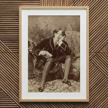 Oscar Wilde - Napoleon Sarony Art Print / Canvas Sepia-toned Portrait Photograph Dark Velvet Jacket, Albumen Silver, Pure Self-constructed