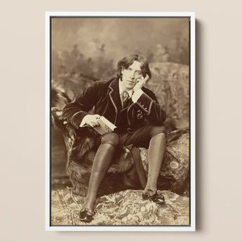 Oscar Wilde - Napoleon Sarony Art Print / Canvas Vintage Sepia-toned Portrait Dark Velvet, Albumen Silver, Pure Self-constructed Argument,