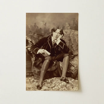 Oscar Wilde - Napoleon Sarony Art Print / Canvas Vintage Sepia-toned Portrait Photograph Man Formal Attire Seated, Albumen Silver, Pure