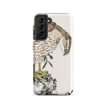 Osprey - Numata Kashu Meiji Bird Phone Case Samsung Galaxy S21 / Matte Sleek White Phone Case Detailed Illustration Hawk Brown Numata