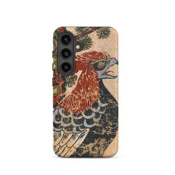 Otsu-e of Eagle - Edo Art Phone Case Samsung Galaxy S24 / Matte Detailed Illustration Red Black Bird Intricate Ancient Tempest Hums,