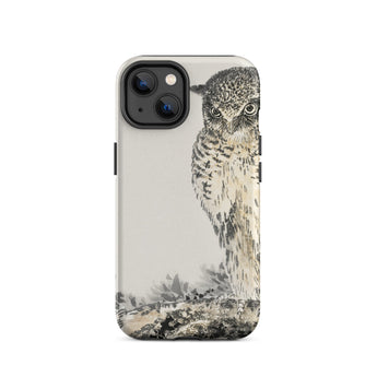 Búho y Abeto - Funda para Iphone de Numata Kashu Kachō-e, 14 / Mate, Fundas para Teléfonos Móviles, Toby Leon