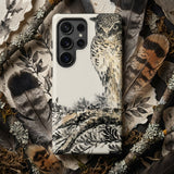 Owl and Fir Tree - Numata Kashu Kachō-e Phone Case, Mobile Cases, Toby Leon