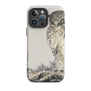 Owl and Fir Tree - Numata Kashu Kachō-e Phone Case Iphone 16 Pro Max / Matte Owl-themed Phone Case Numata Kashu, Nocturnal Sentinel, Time’s