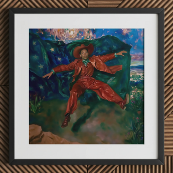 Paint the Town - Gay Country Music Star kunstprint / Canvas, 12x12’’ / 31x31cm / Zwarte lijst / Passe-partout, Posters, prints & visuele kunstwerken,