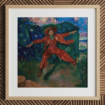 Paint the Town - Gay Country Music Star kunstprint / Canvas, 12x12’’ / 31x31cm / Naturelkleurige lijst / Passe-partout, Posters, prints & visuele kunstwerken,