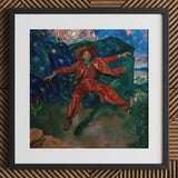 Paint the Town - Gay Country Music Star Art Print / Canvas Vibrant Framed Painting Man Red Suit Hat Starry, Magic, Prints