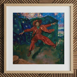 Paint the Town - Gay Country Music Star Art Print / Canvas Vibrant Red Satin Suit Hat Green Bow Tie, Magic, Prints