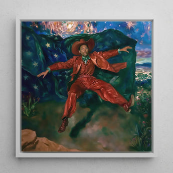 Paint the Town - Gay Country Music Star Art Print / Canvas Vibrant Red Satin Suit Hat Green Scarf Worn, Magic, Prints