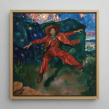 Paint the Town - Gay Country Music Star Art Print / Canvas Vibrant Red Satin Suit Hat Green Scarf Worn, Magic, Prints