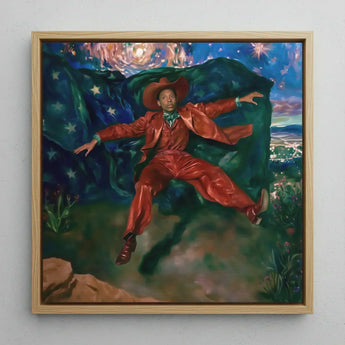 Paint the Town - Gay Country Music Star Art Print / Canvas Vibrant Red Satin Suit Hat Green Scarf Worn, Magic, Prints