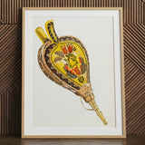 Painted Bellows - Stampa folk art di Ella Josephine Sterling / Tela, 24x32’’ / 61x81cm / Cornice naturale / Passepartout, Posters Prints & Visual