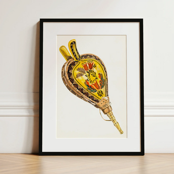 Painted Bellows - Ella Josephine Sterling Folk Art Print / Canvas, 12x16’’ / 31x41cm / Black Frame / Matboard, Posters Prints & Visual